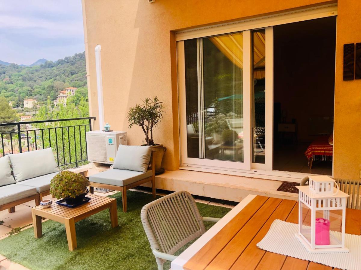 Mon Appart Avec Terrasse Et Piscine Рокебрюн — Кап-Мартен Экстерьер фото